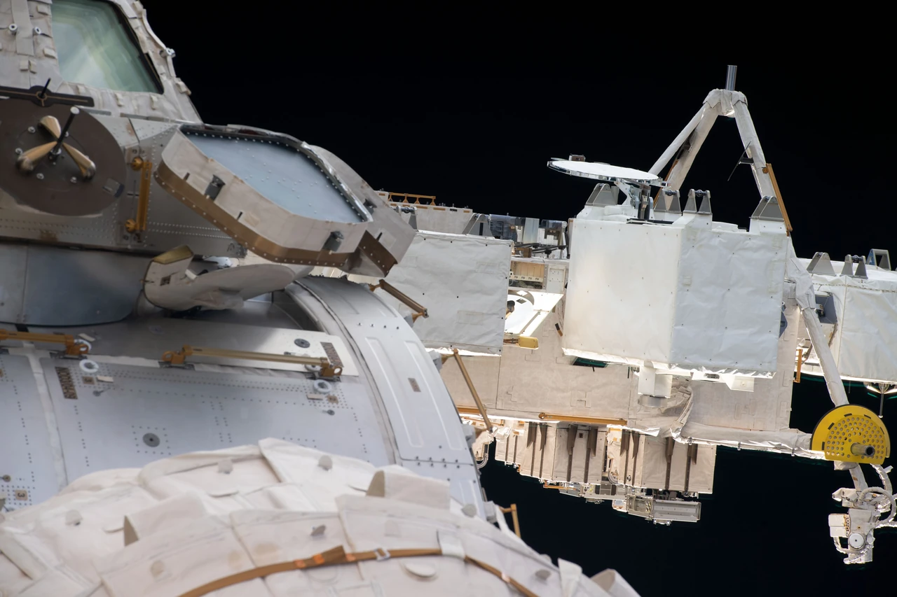 The GEDI forest-mapping laser instrument mounted outside Japan's Kibo module on the International Space Station