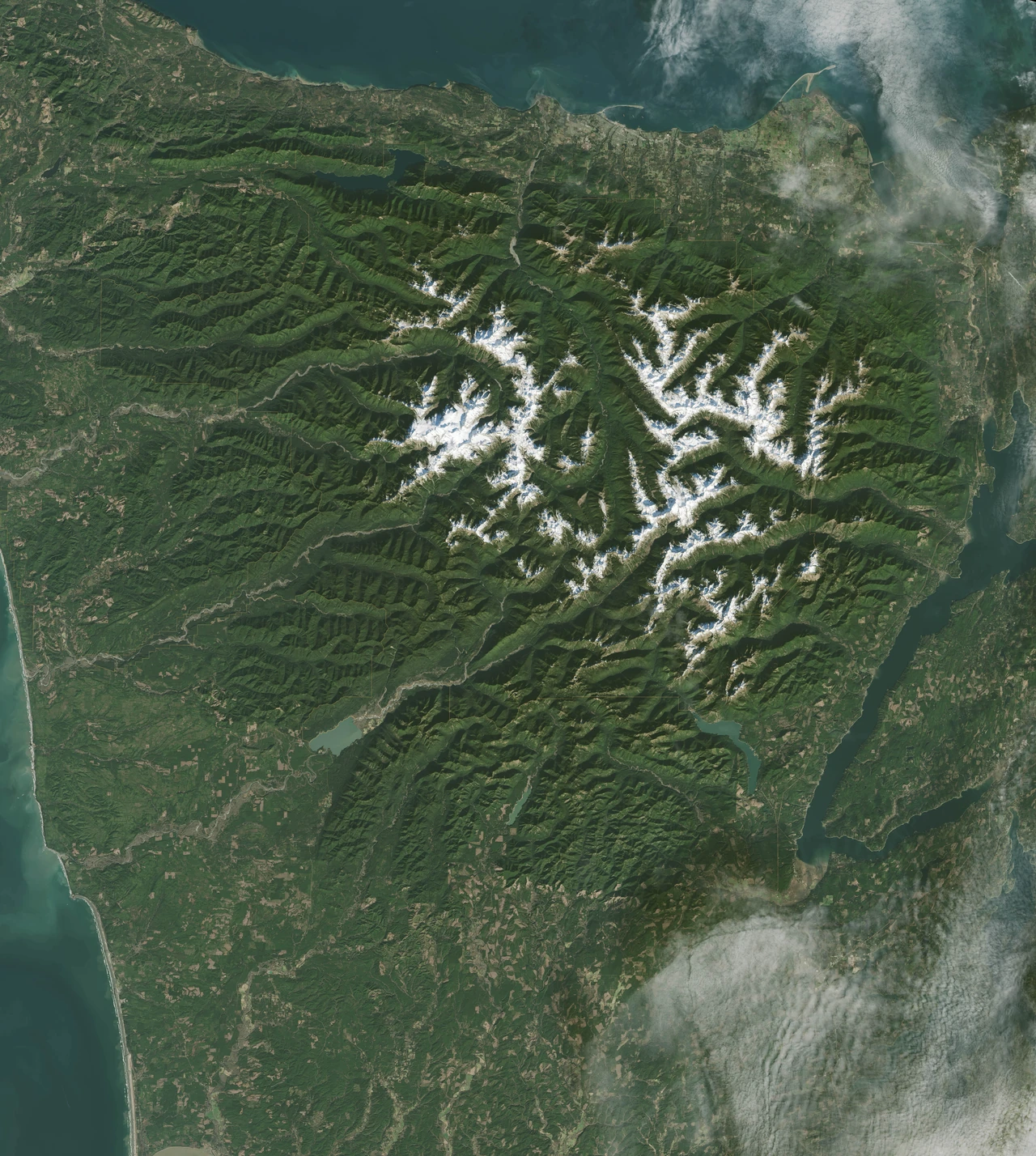Olympic National Park on Washington's Olympic Peninsula, home of the Elwha River, seen by Landsat 8