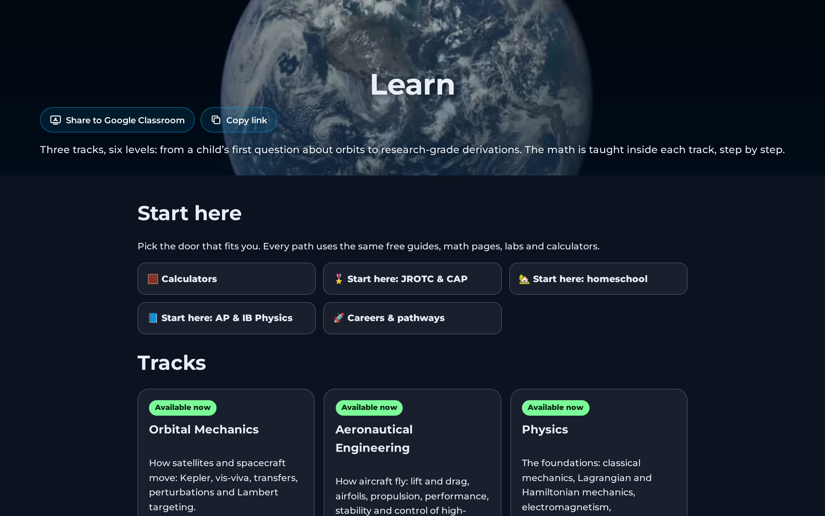 Capture d'écran de la page Espace éducation, de l'école au doctorat sur Saving Planets