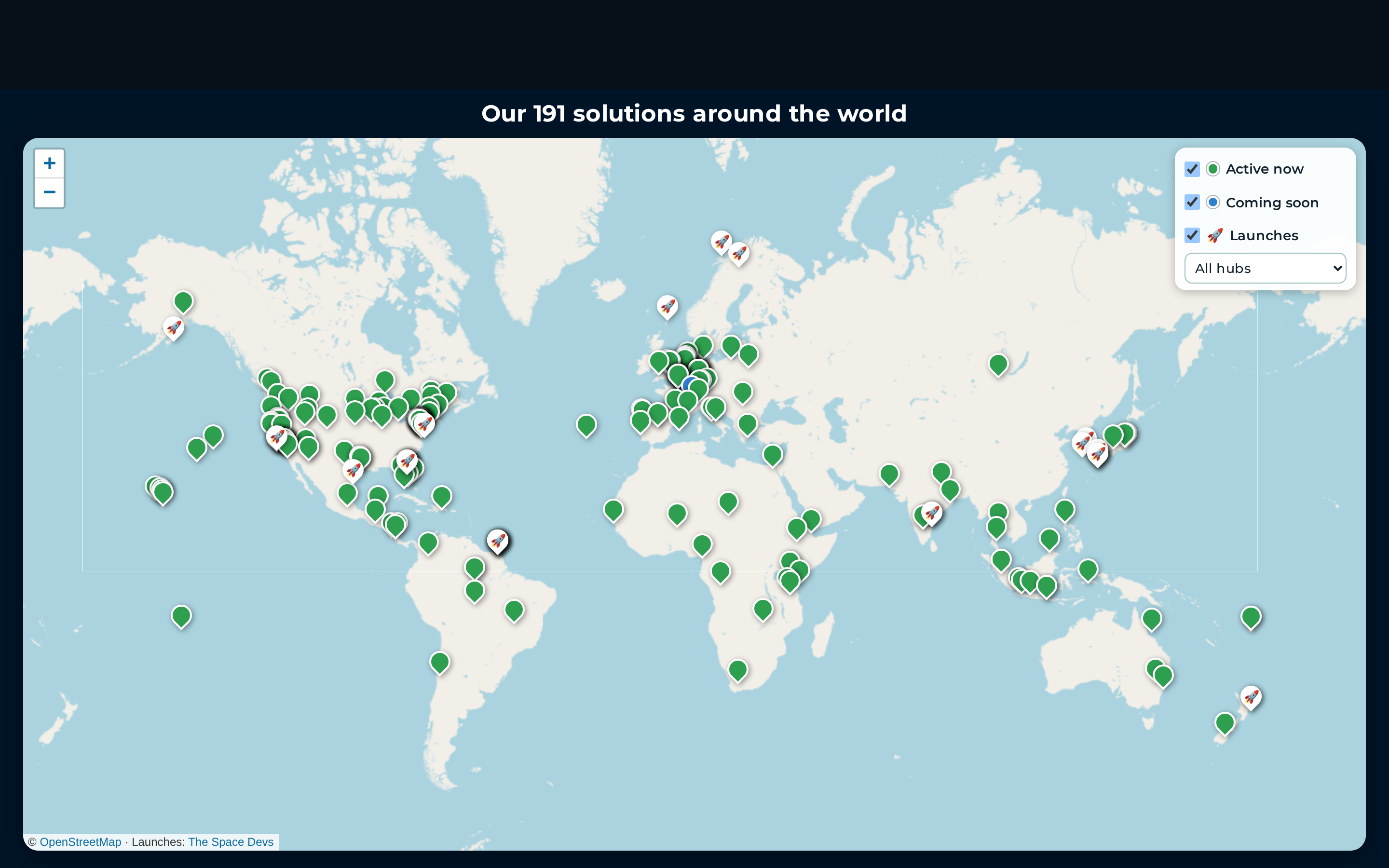 Capture d'écran de la page Carte du monde interactive sur Saving Planets